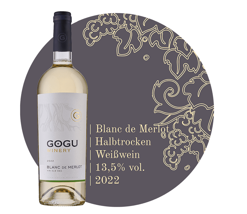 Blanc de Merlot halbtrocken 2022 Weißwein Gogu Winery Moldawien Region Ștefan Vodă