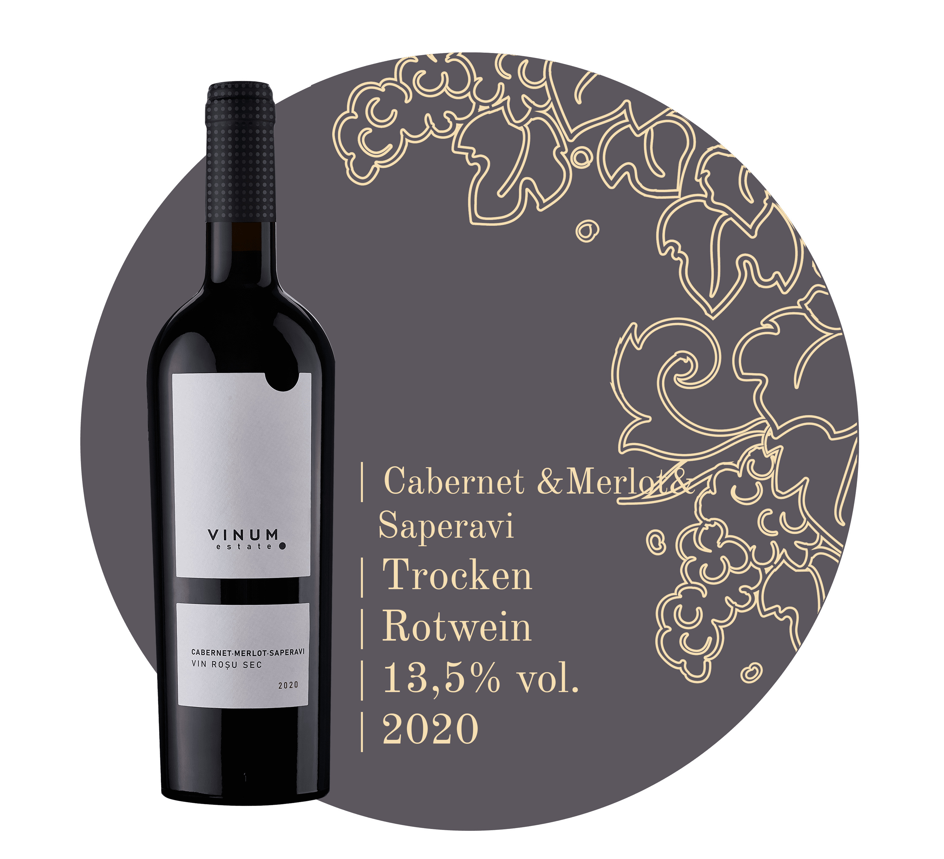 MOLDAWINE | Vinum Estate - Cabernet - Merlot - Saperavi; Jetzt moldawische Weine kaufen - Entdecken Sie den Geschmack und das Lebensgefühl Moldawiens. Genießen Sie authentisch produzierte moldawische Weine aus autochthonen Rebsorten. Einfach bequem online bestellen und wir bringen die besten moldawischen Weine zu Ihnen nach Hause. Wein aus Moldawien kaufen; moldawischer Wein; guter rotwein; rotwein einkaufen; roséwein; orange wine; wein geschenk; wein laden