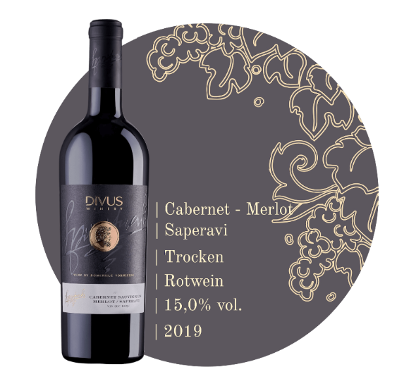 Divus Cabernet–Merlot–Saperavi 2019 – trockener moldawischer Rotwein, Produktfoto