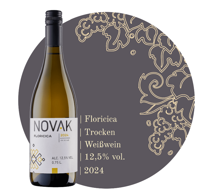 Novak Floricica 2024 – trockener moldawischer Weißwein, Flaschenansicht