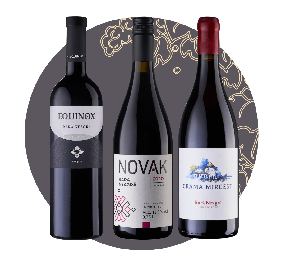 Weinwissen Rară Neagră Paket: drei Rară Neagră aus Codru, Ștefan Vodă und Valul lui Traian zum Vergleich von Tannin, Säure und Alkohol