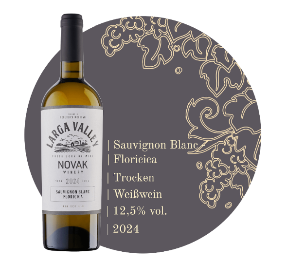 NOVAK Sauvignon Blanc Floricica 2024 – trockener moldawischer Weißwein, Produktfoto