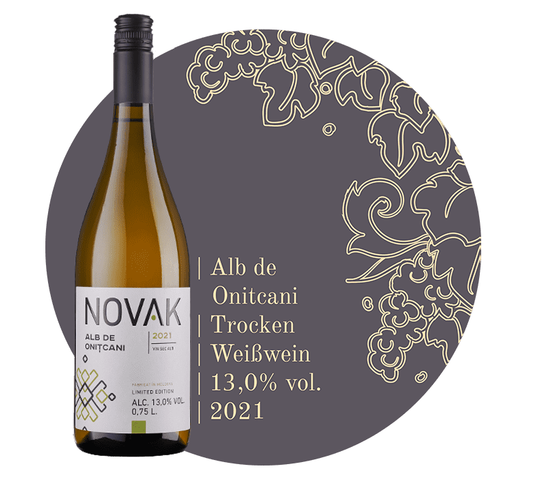 Alb de Onițcani 2021 Weißwein NOVAK Moldawien Region Ștefan Vodă